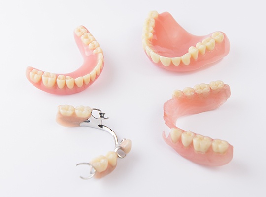 Four types of dentures