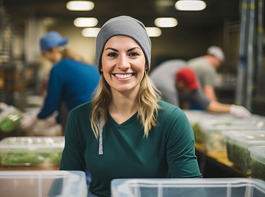 Woman smiling at work