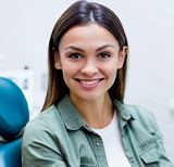 Smiling woman in dental chair