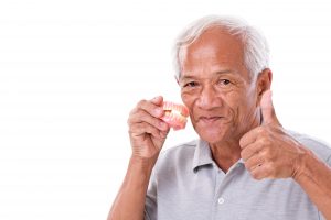 older man with dentures